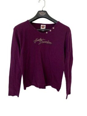 Long Sleeve Harley Davidson Shirt Women's Harley-Davidson Purple XL T-Shirt Wome